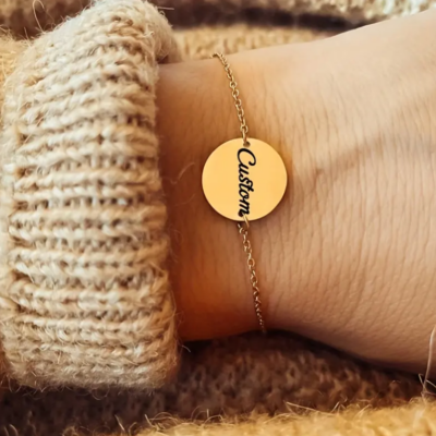 Pulsera con placa circular