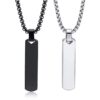 Cadena con placa rectangular-bordes redondos