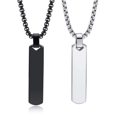 Cadena con placa rectangular-bordes redondos