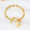 Brazalete dorado+corazon